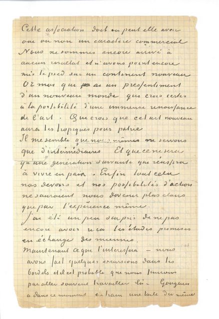 Gaugin and van Gogh’s letter sold at art auction